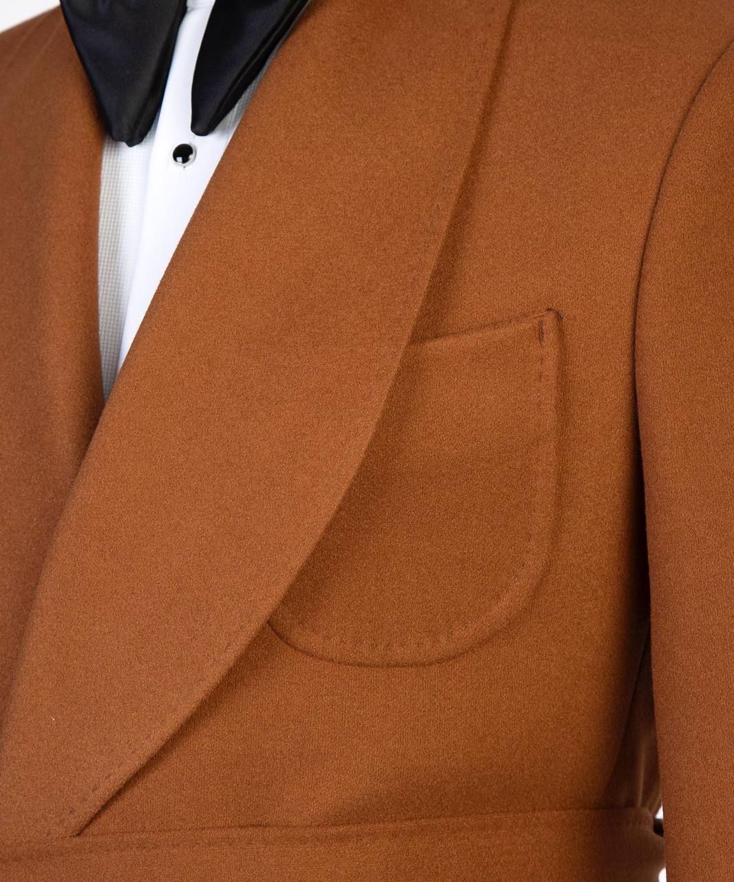 Chestnut Brown Double Breasted Coat - back view