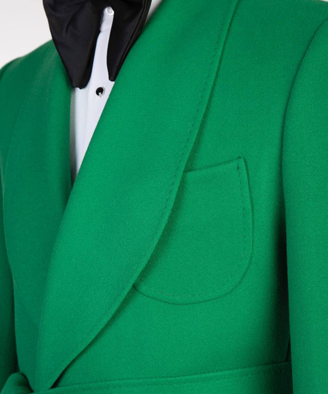 Emerald Green Double Breasted Coat - back view