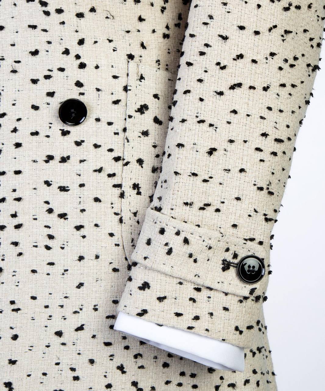 Ivory Flecked Double-Breasted Overcoat