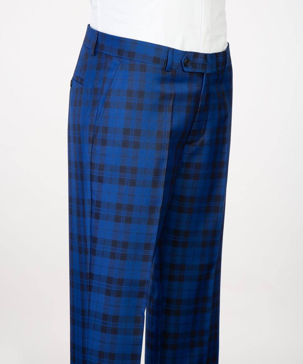 Royal Blue & Midnight Plaid Double Breasted Suit