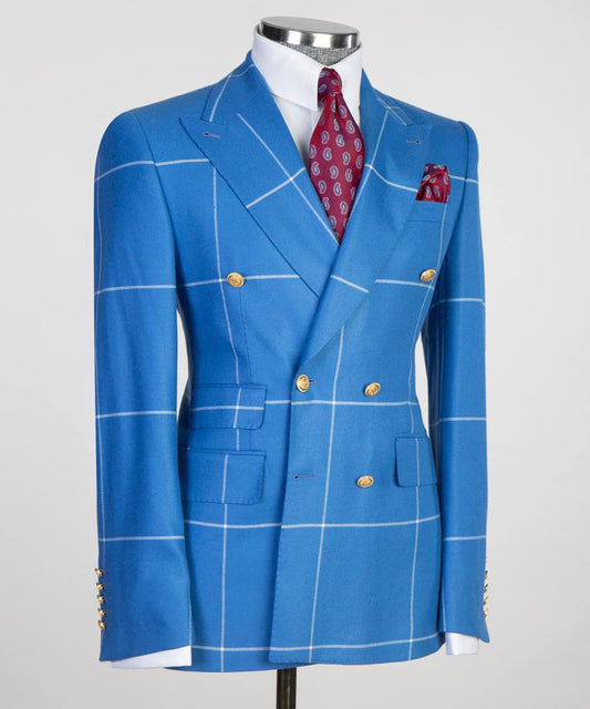 Electric Cobalt Double-Breasted Jacket - alternate angle