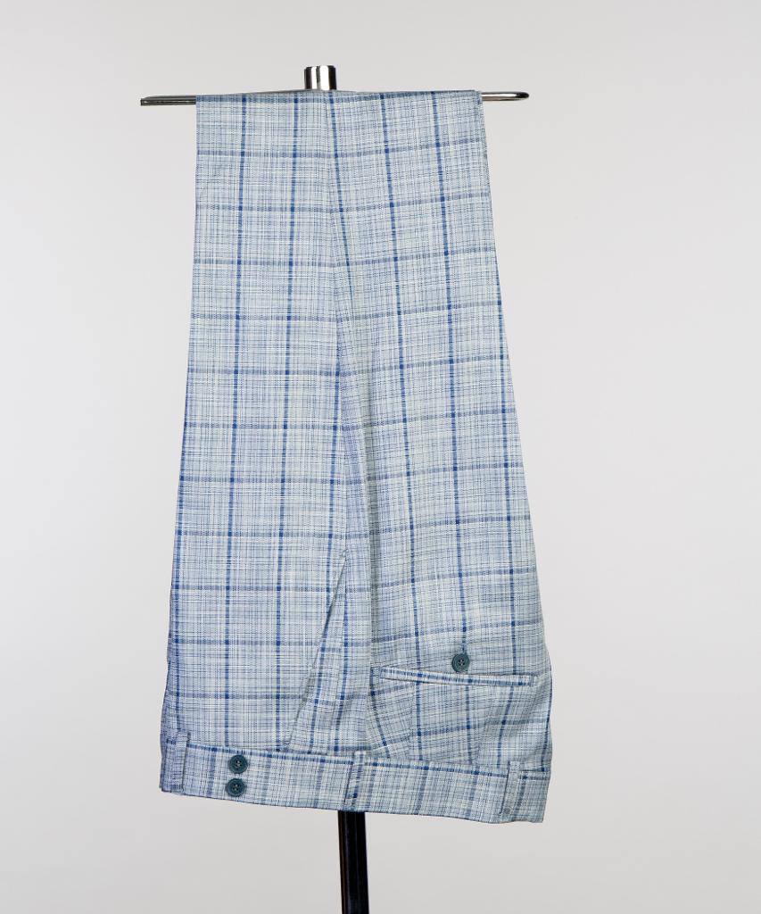 Azure Windowpane Double-Breasted Jacket - side view