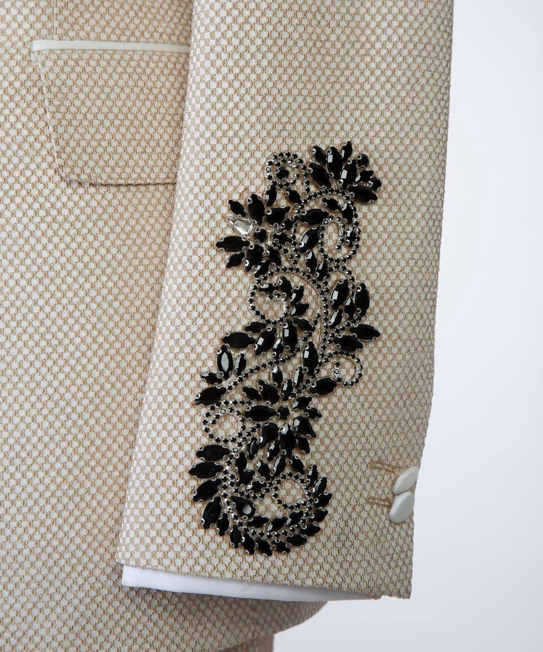 Ivory Alabaster Embellished Tuxedo - side view