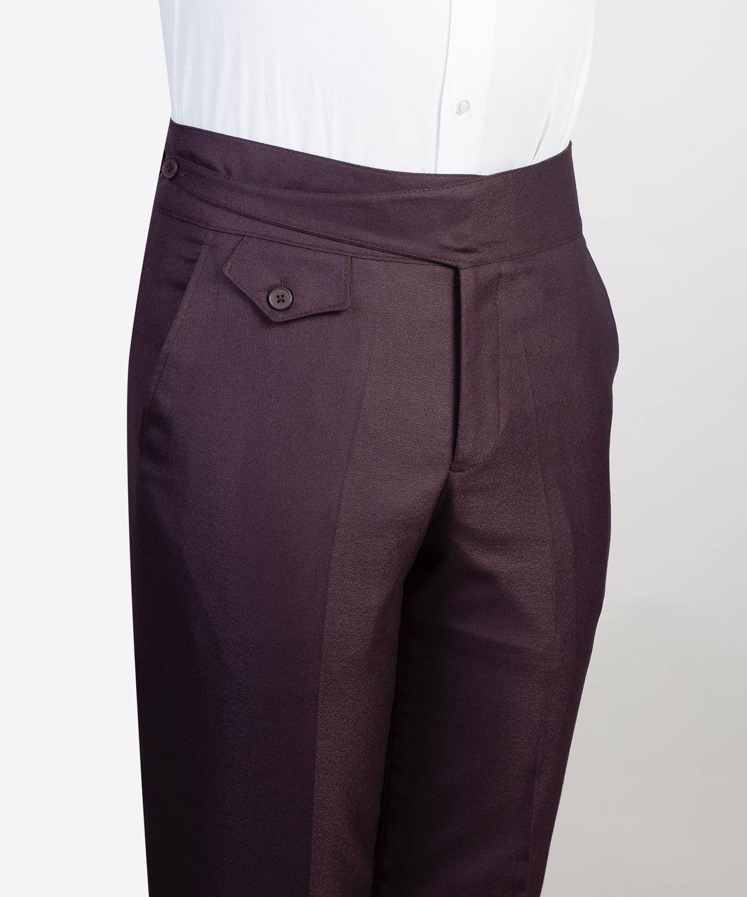 Plum & White Windowpane Three-Piece Suit