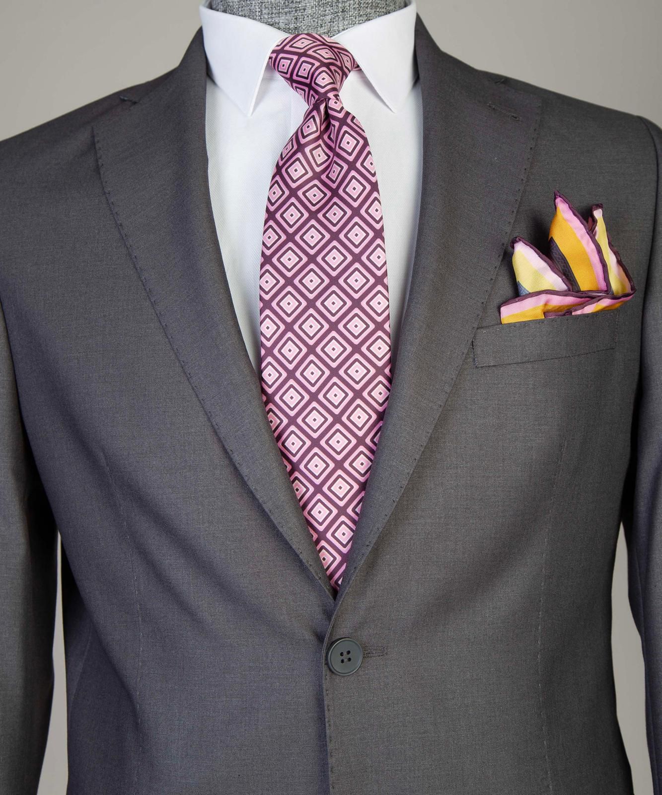 Slate Gray 2 Button Suit - side view