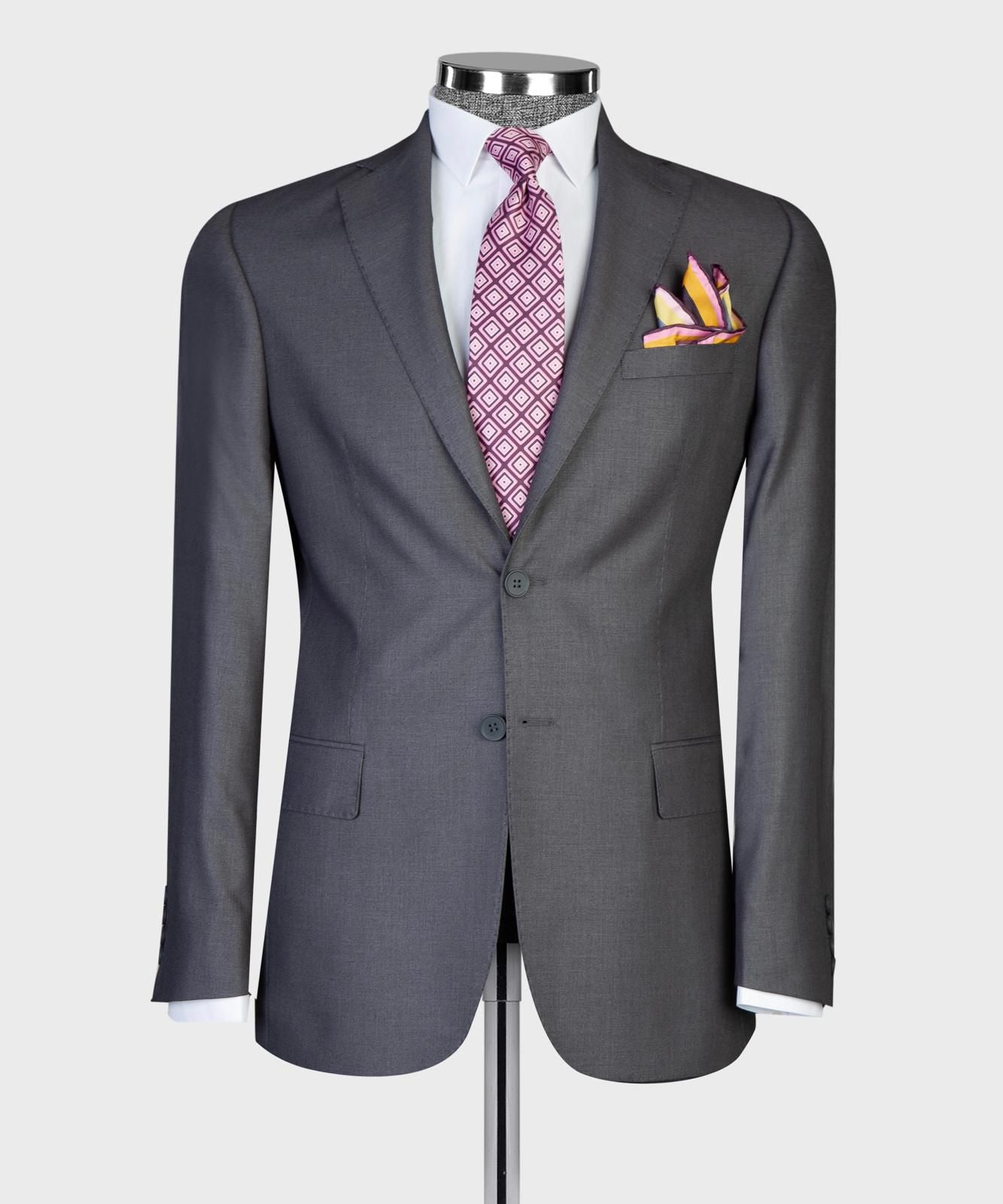 Slate Gray 2 Button Suit - alternate angle