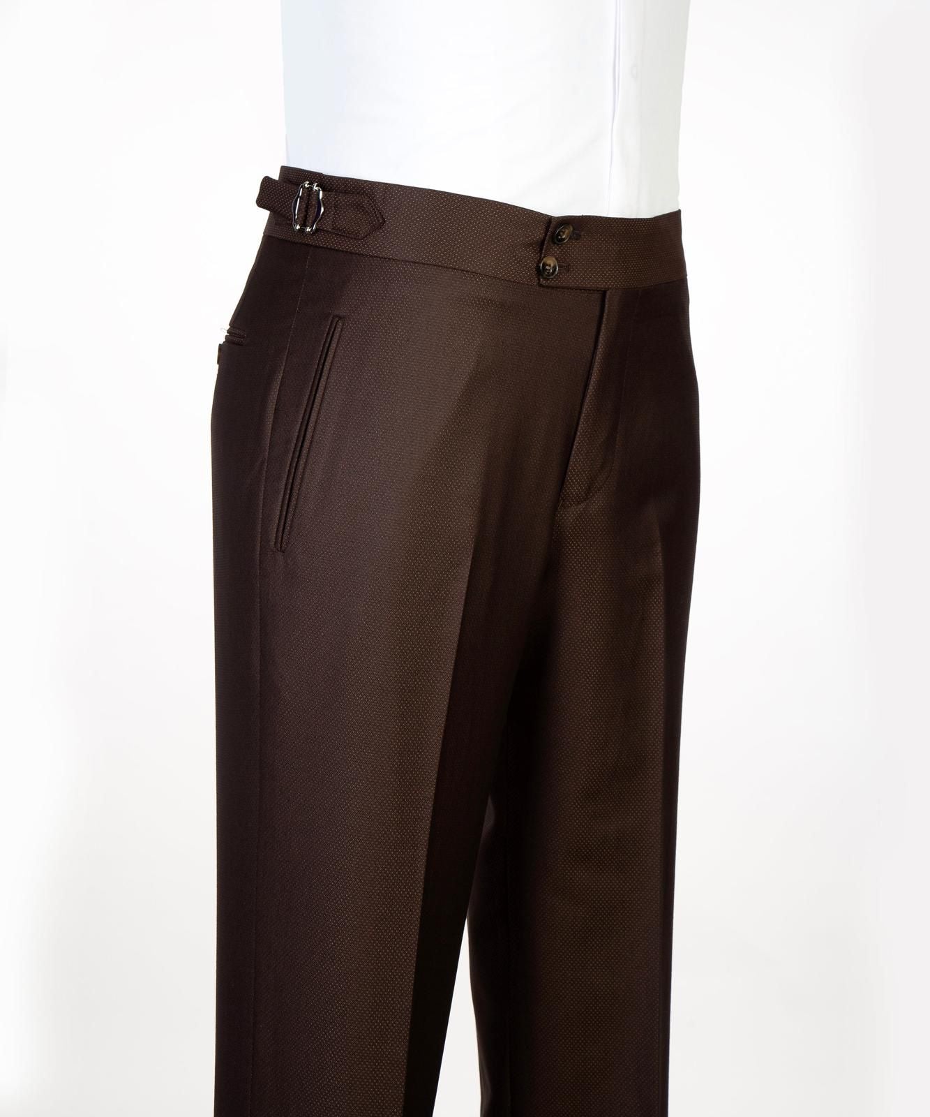 Espresso Birdseye Three-Piece Suit - styling detail