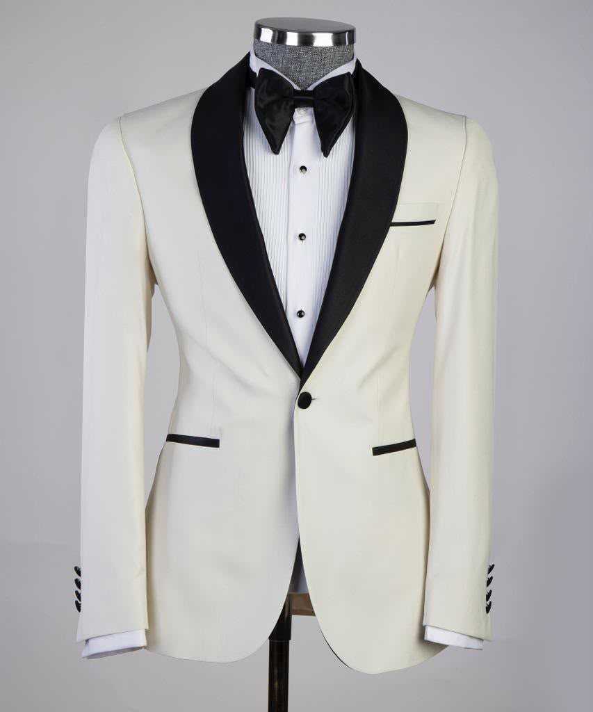 Ivory tuxedo with black shawl collar from The Third Gentleman