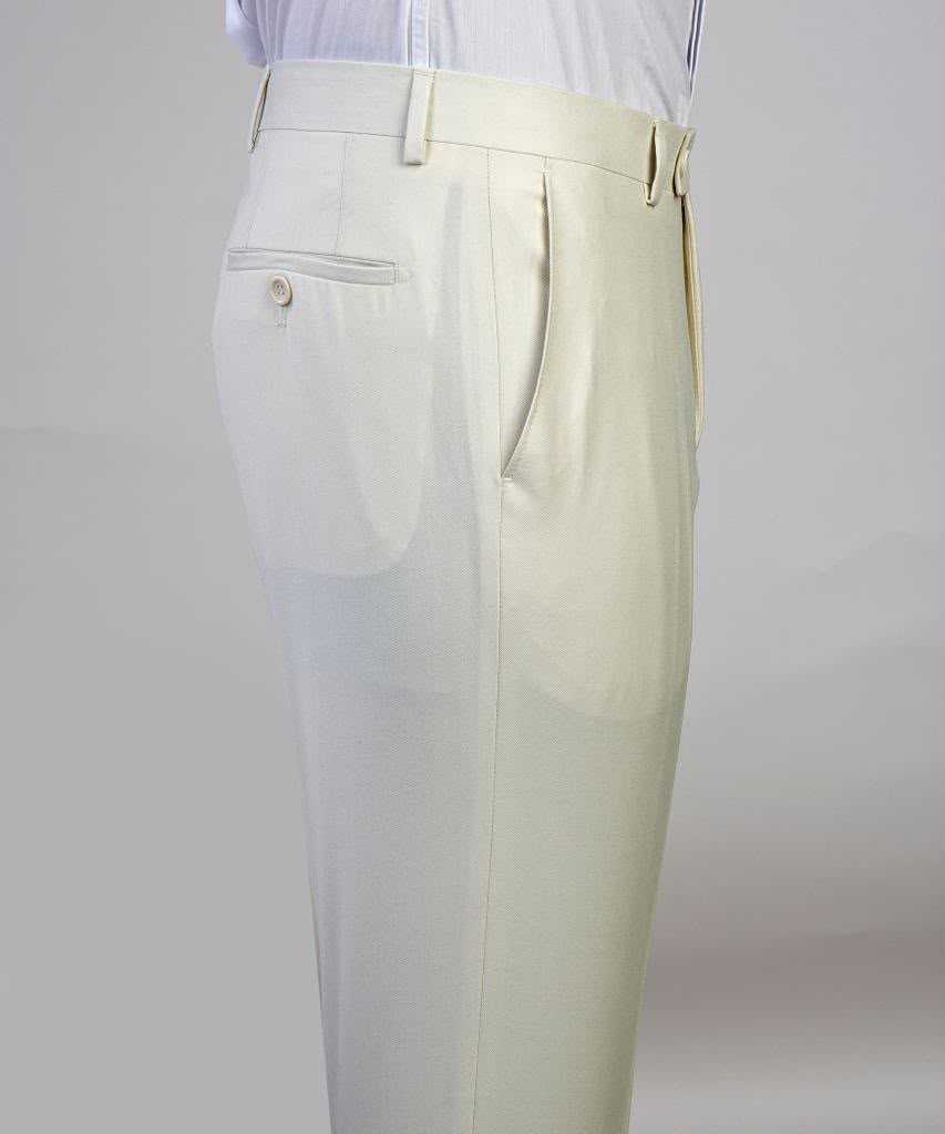 Ivory tuxedo matching trousers, side view
