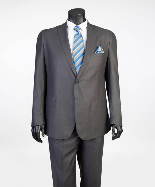 Charcoal Super 200’s wool extended size suit with notch lapel from The Third Gentleman