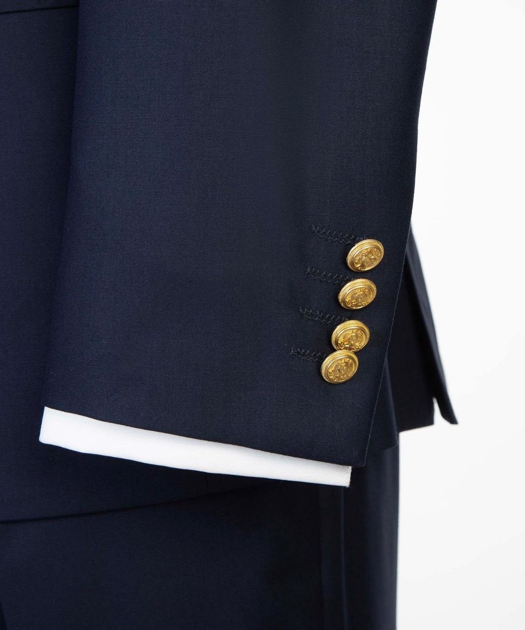 Navy blue double-breasted suit with gold buttons from The Third Gentleman, product view 6