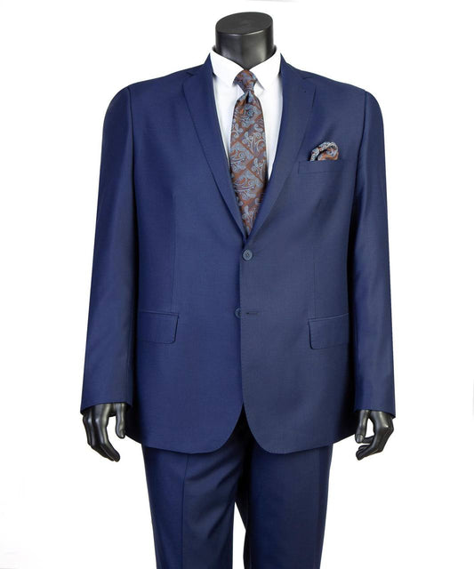 Navy Super 200’s wool extended size suit with notch lapel from The Third Gentleman