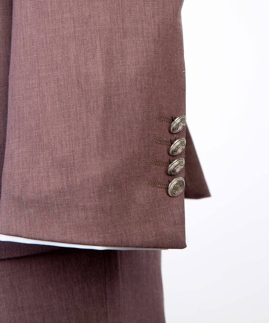Brown Tinted Plum Double Breasted Suit