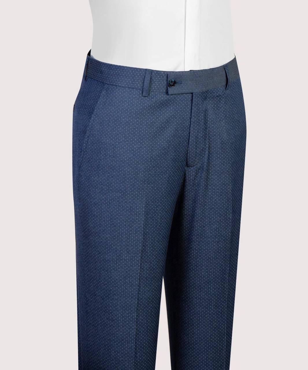 Dotted Blue Double Breasted Suit