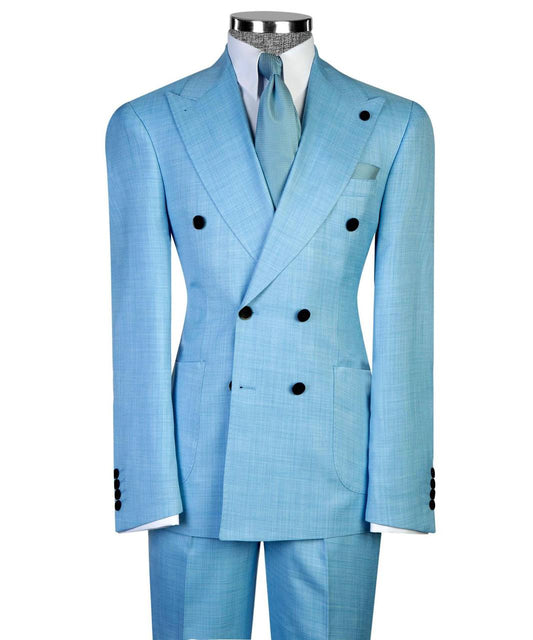 Light Blue Double Breasted Suit