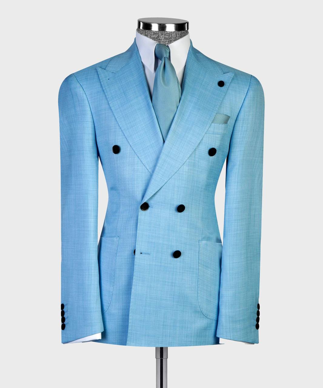 Light Blue Double Breasted Suit