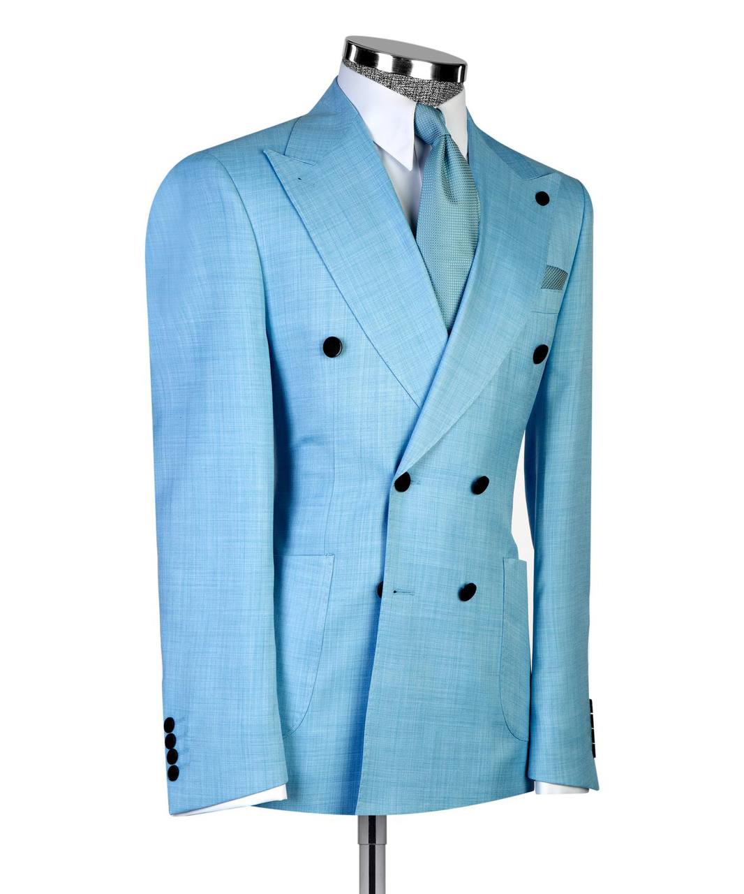 Light Blue Double Breasted Suit