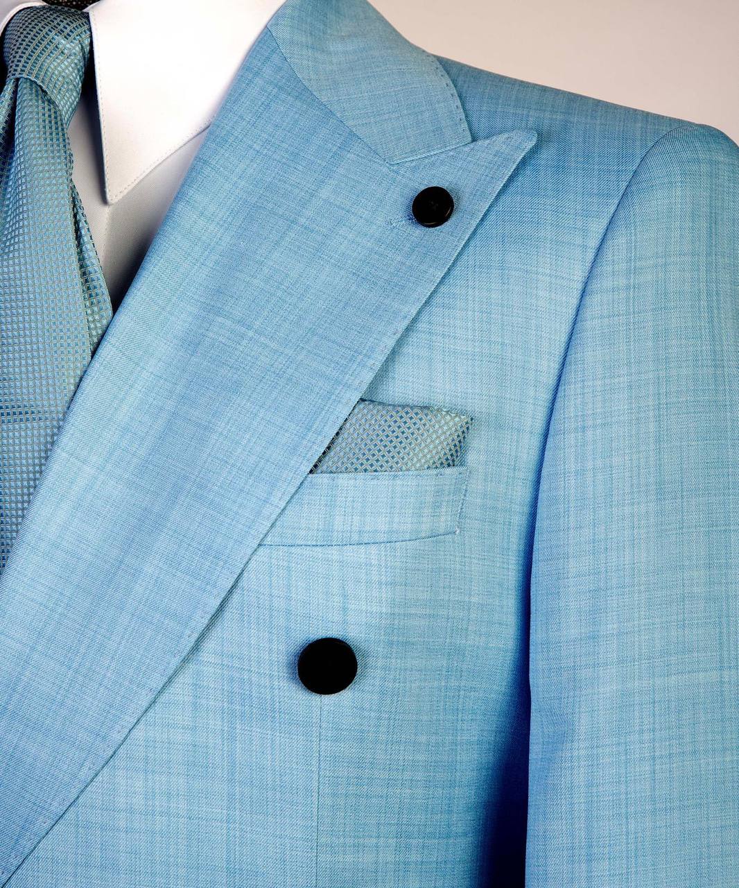 Light Blue Double Breasted Suit