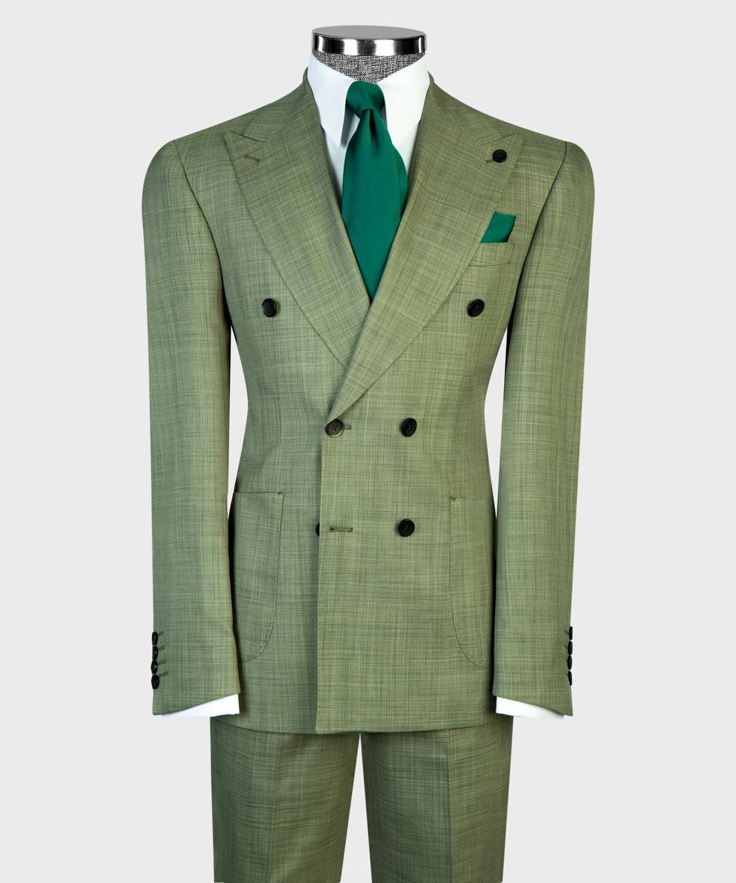 Green Double Breasted Suit