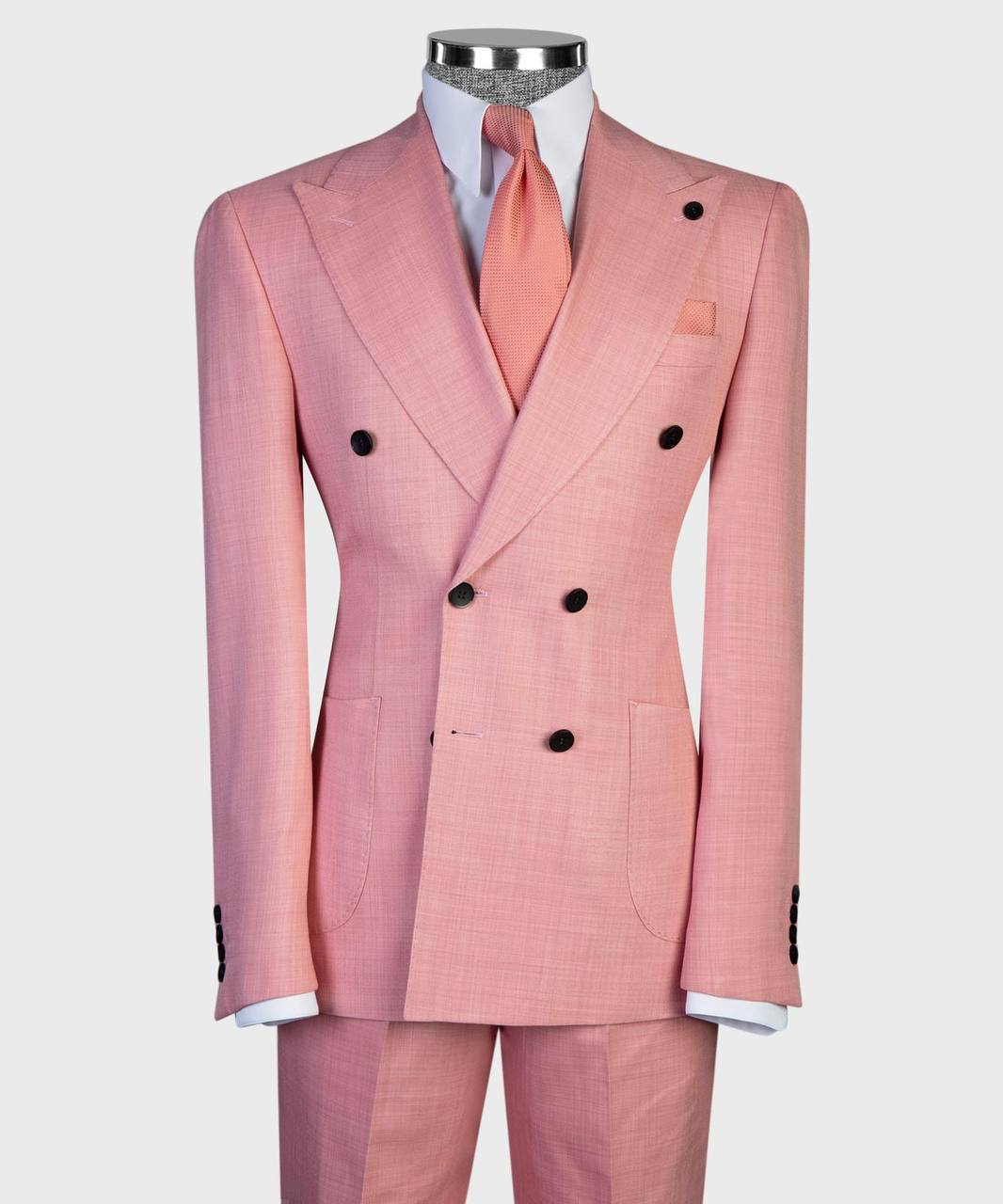 Soft Coral Pink Double Breasted Suit