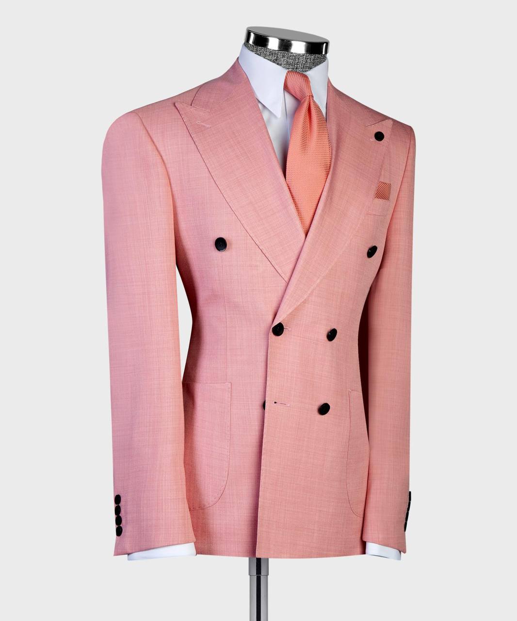 Soft Coral Pink Double Breasted Suit