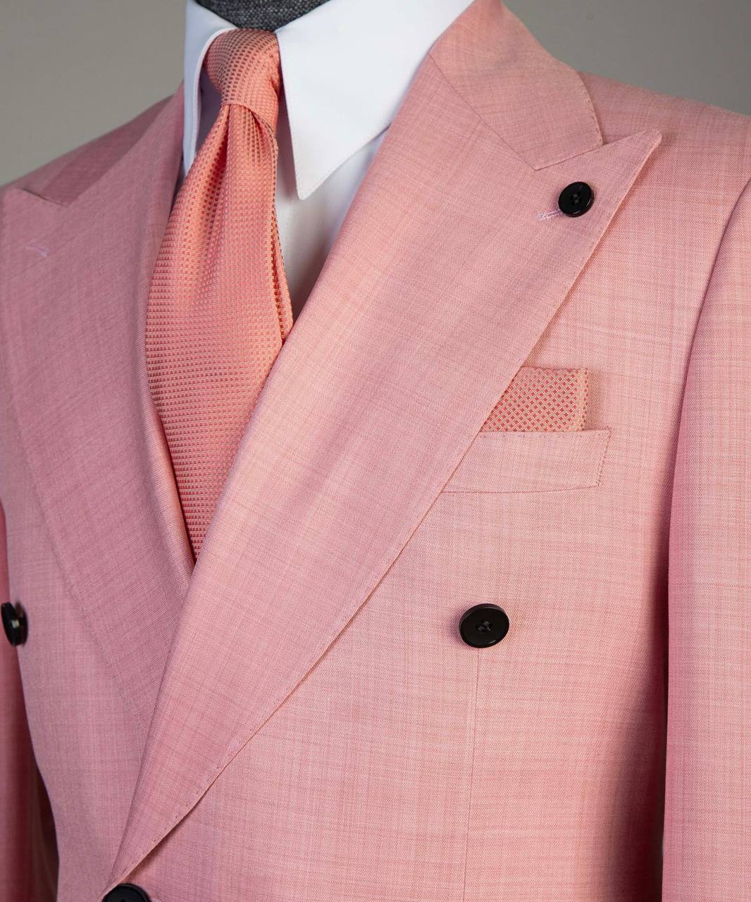 Soft Coral Pink Double Breasted Suit