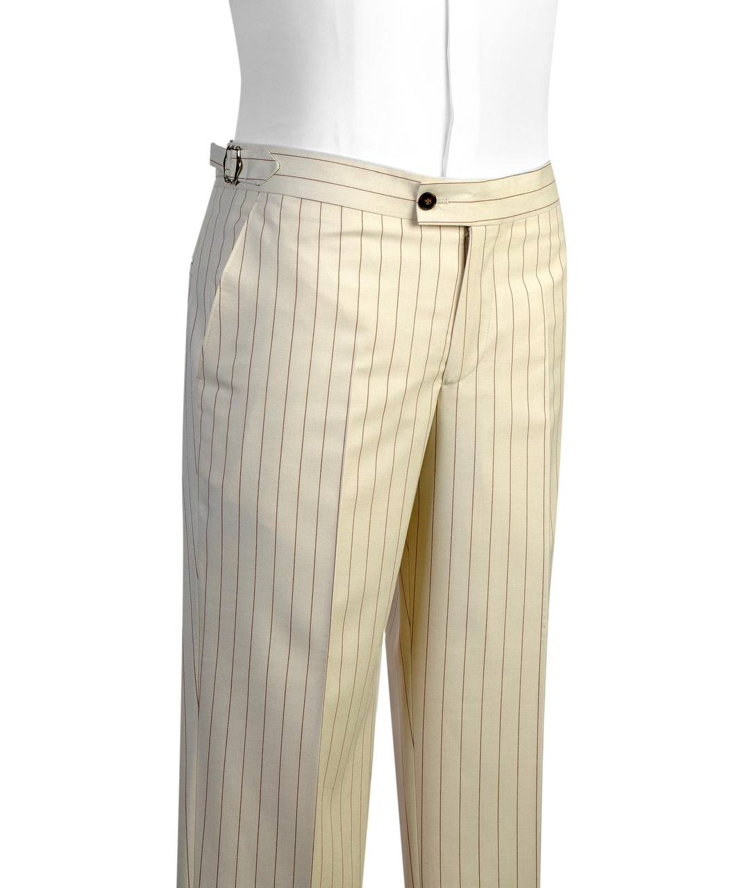 Warm Ivory / Brown Pinstripes Double Breasted Suit