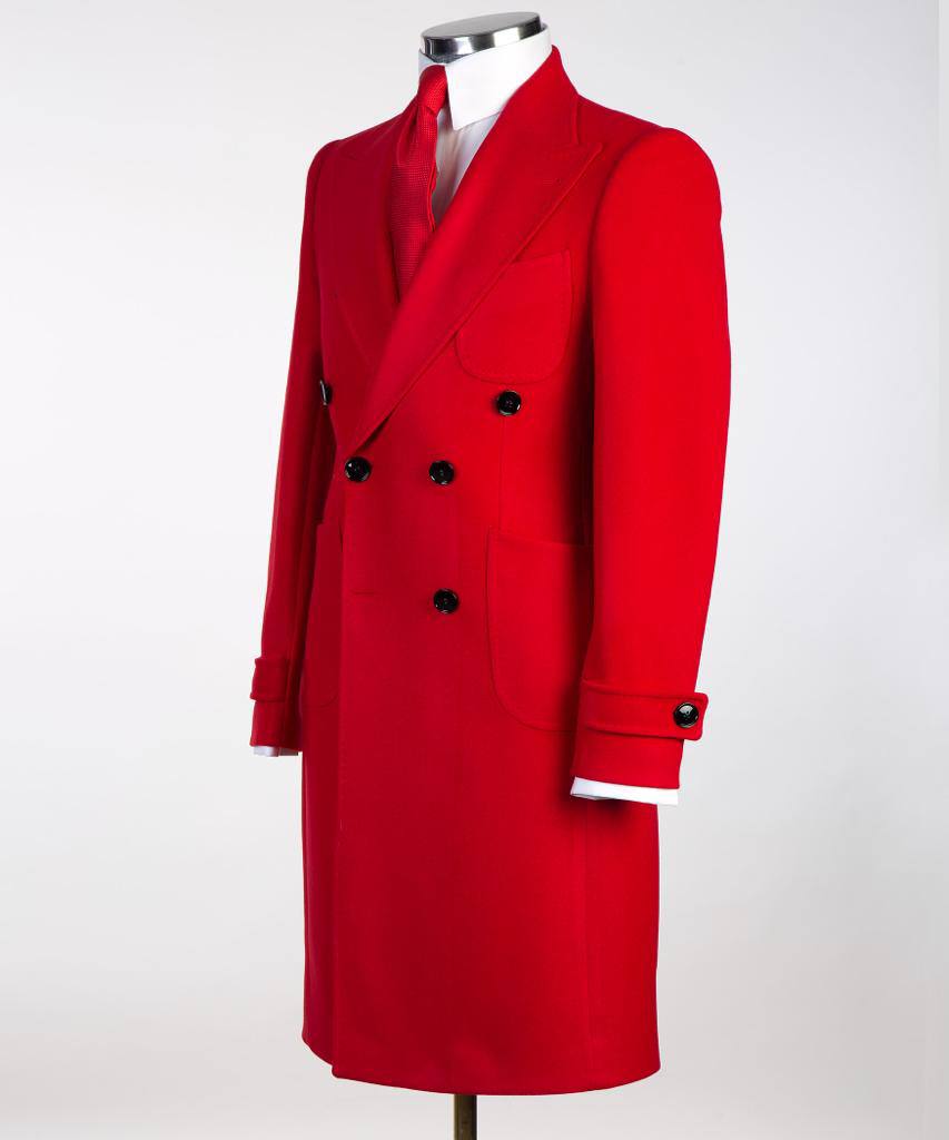 Vivid Scarlet Double Breasted Coat - alternate angle