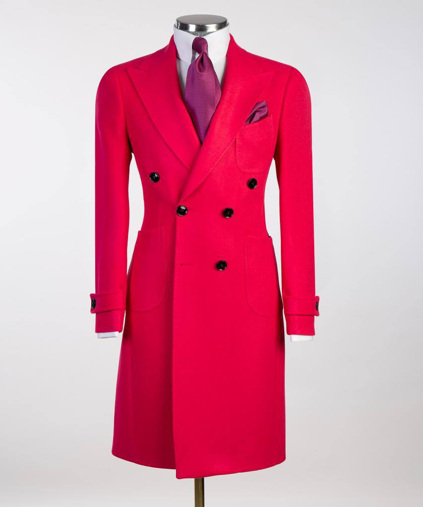 Magenta Double Breasted Coat