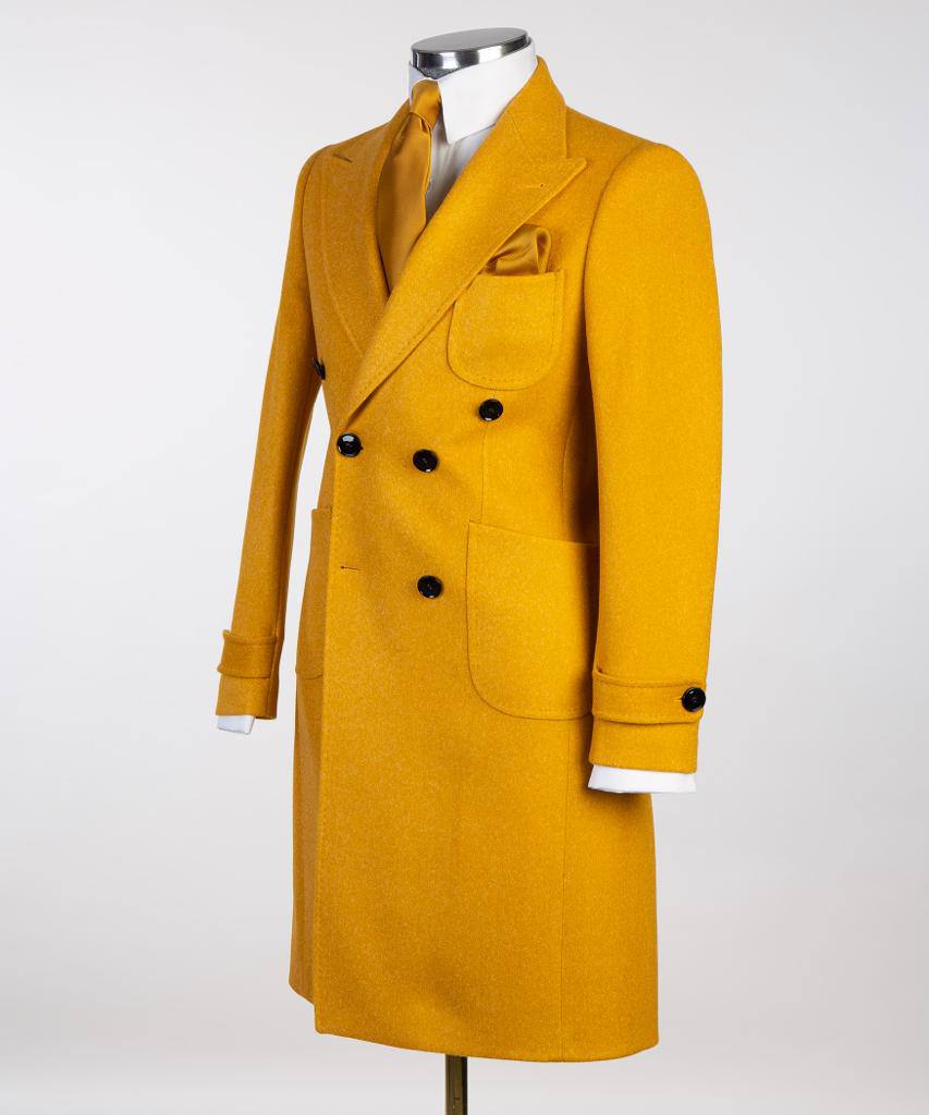 Mustard Yellow Double Breasted Coat
