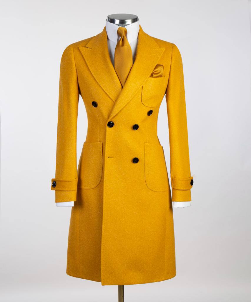 Mustard Yellow Double Breasted Coat
