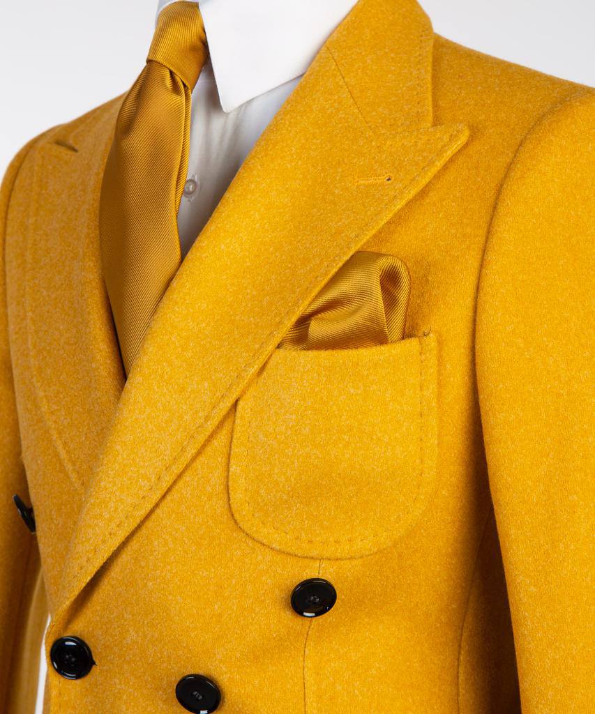 Mustard Yellow Double Breasted Coat