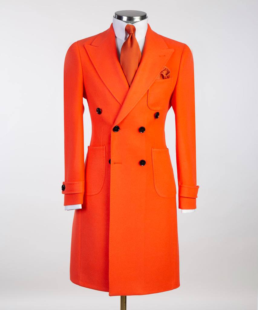 Tangerine Double Breasted Coat