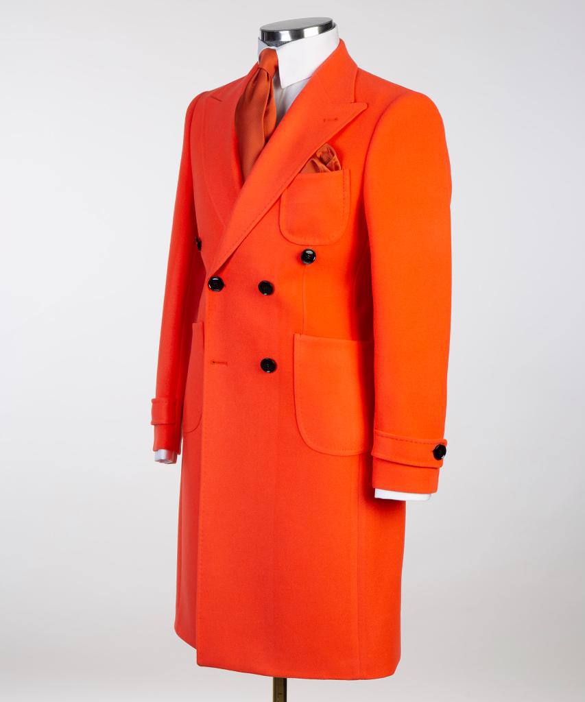 Tangerine Double Breasted Coat