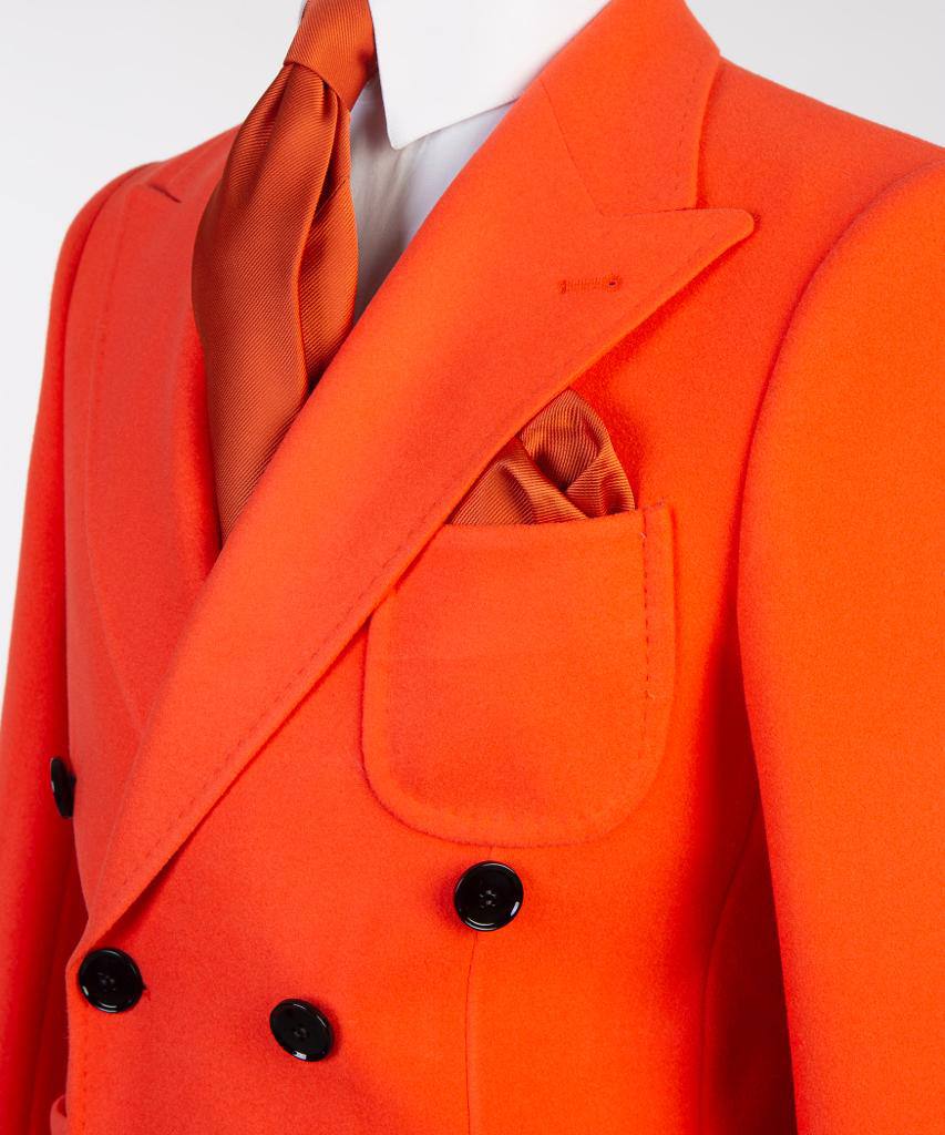 Tangerine Double Breasted Coat
