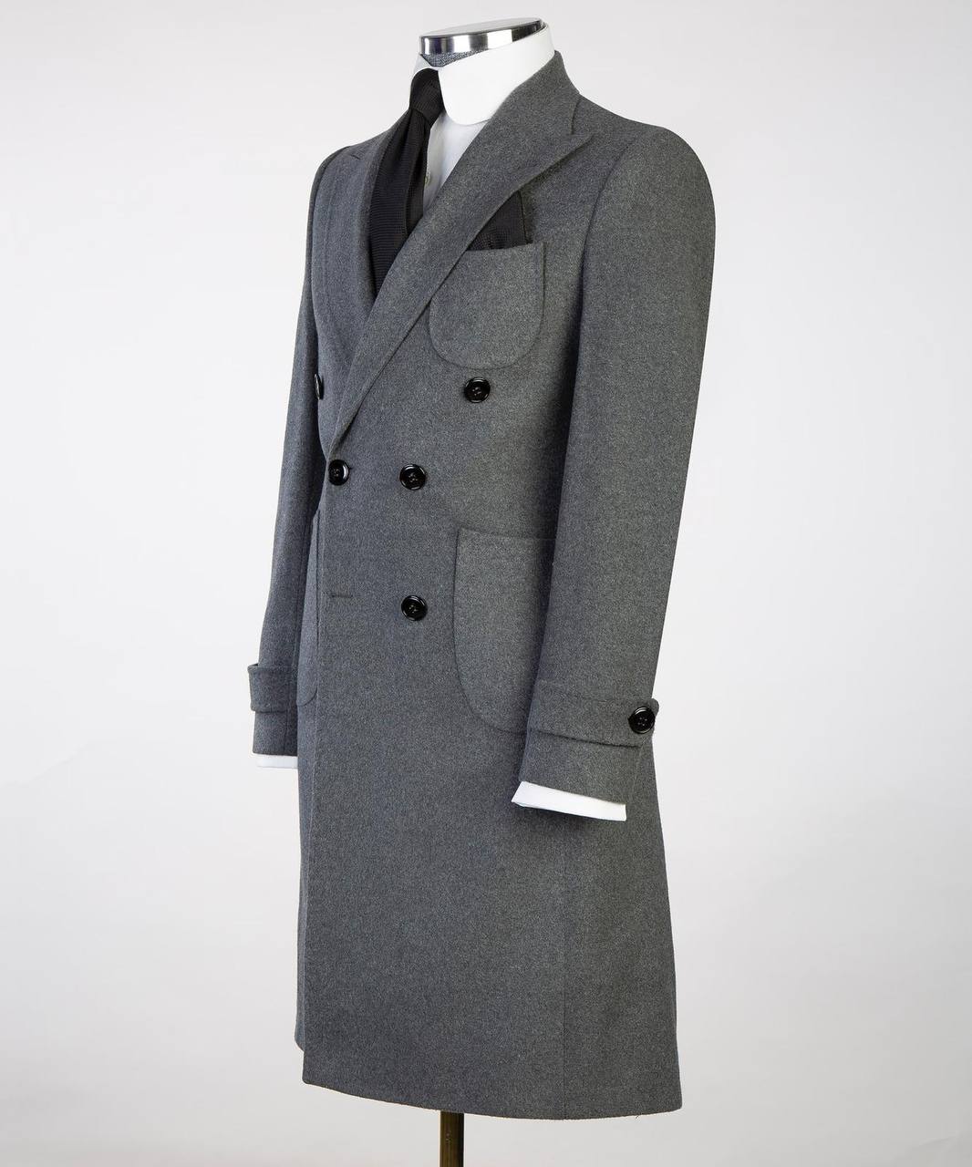 Slate Gray Double Breasted Coat