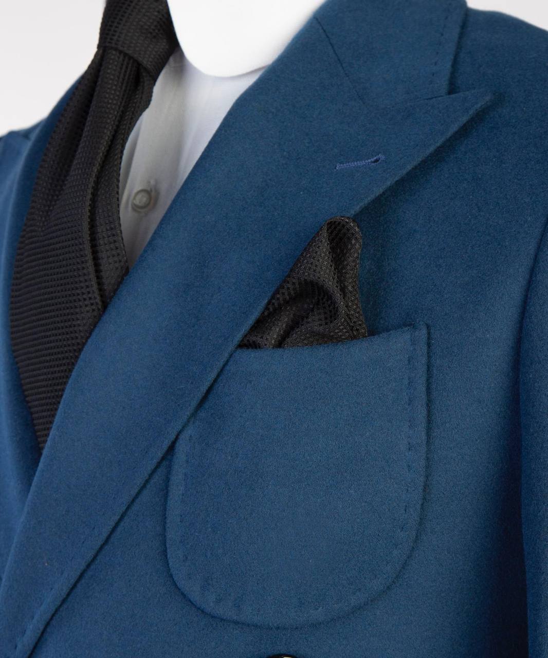 Deep Teal Double Breasted Coat - side view
