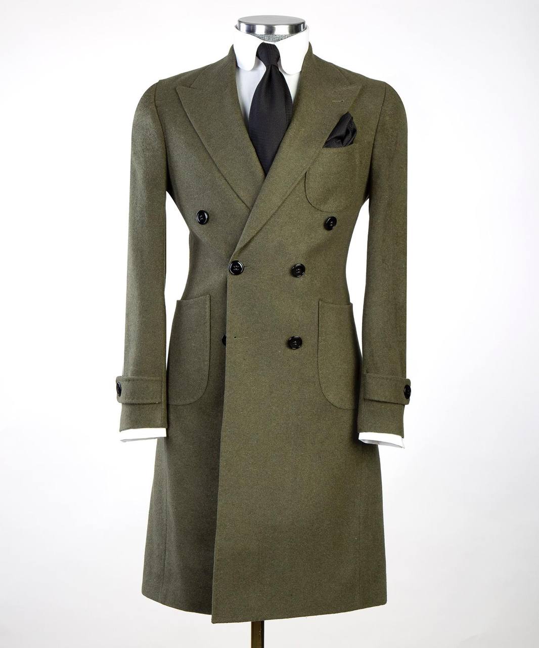 Olive Green Double Breasted Coat
