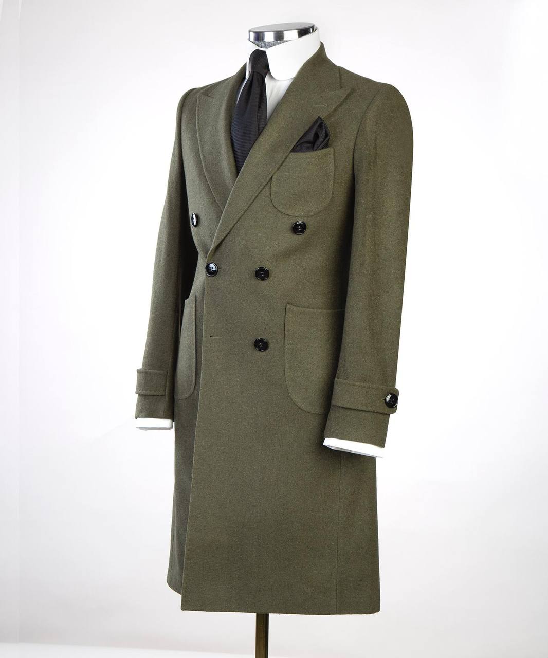 Olive Green Double Breasted Coat