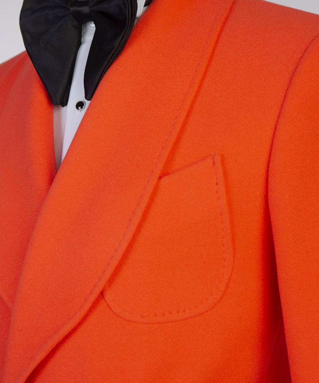 Flame Orange Double Breasted Coat - back view