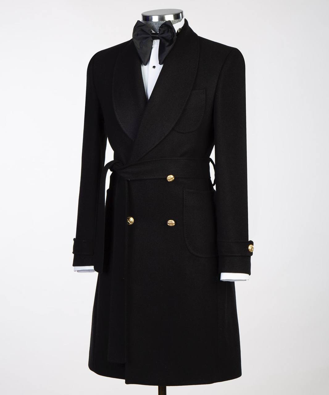 Royal Black Double Breasted Coat