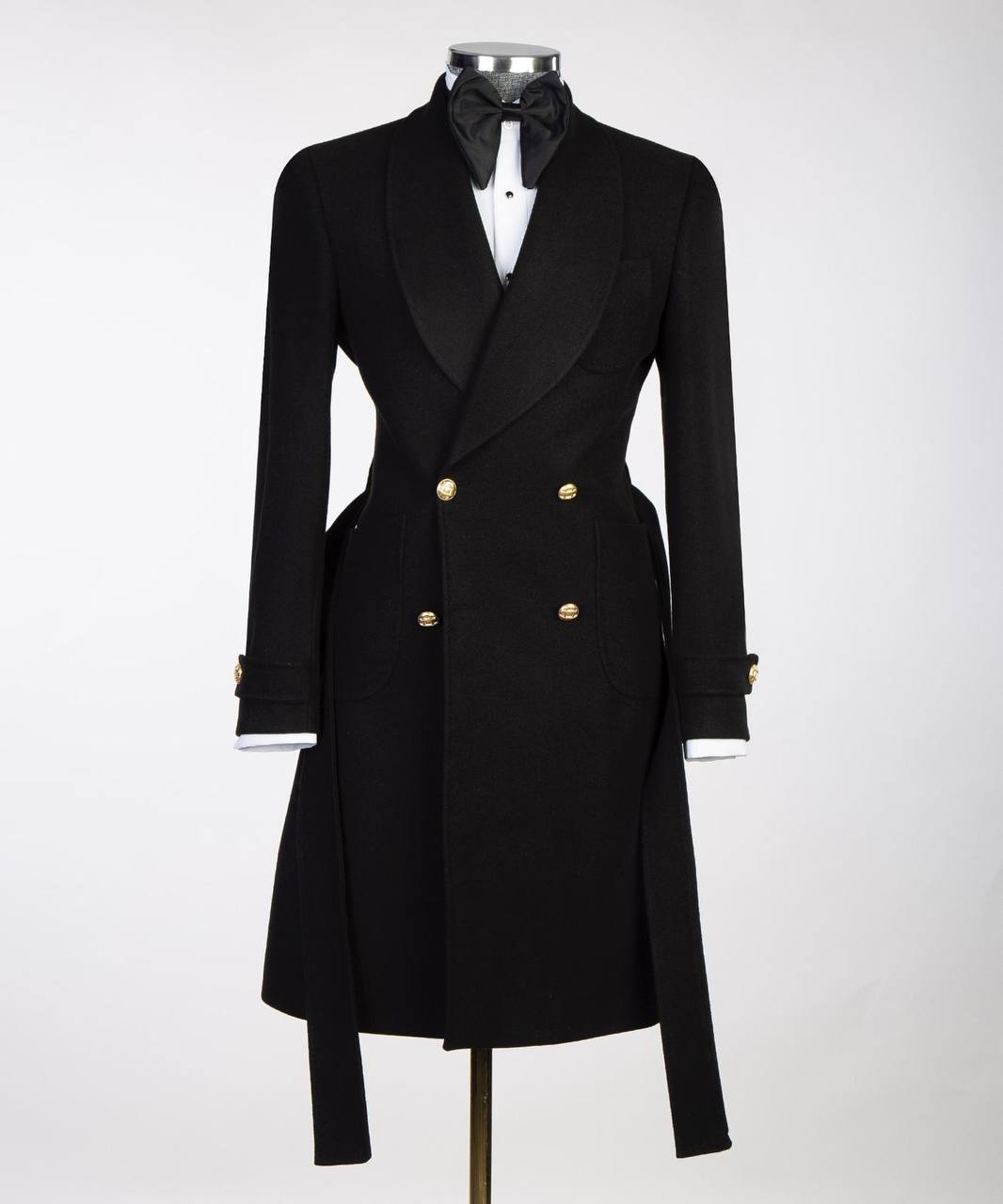 Royal Black Double Breasted Coat