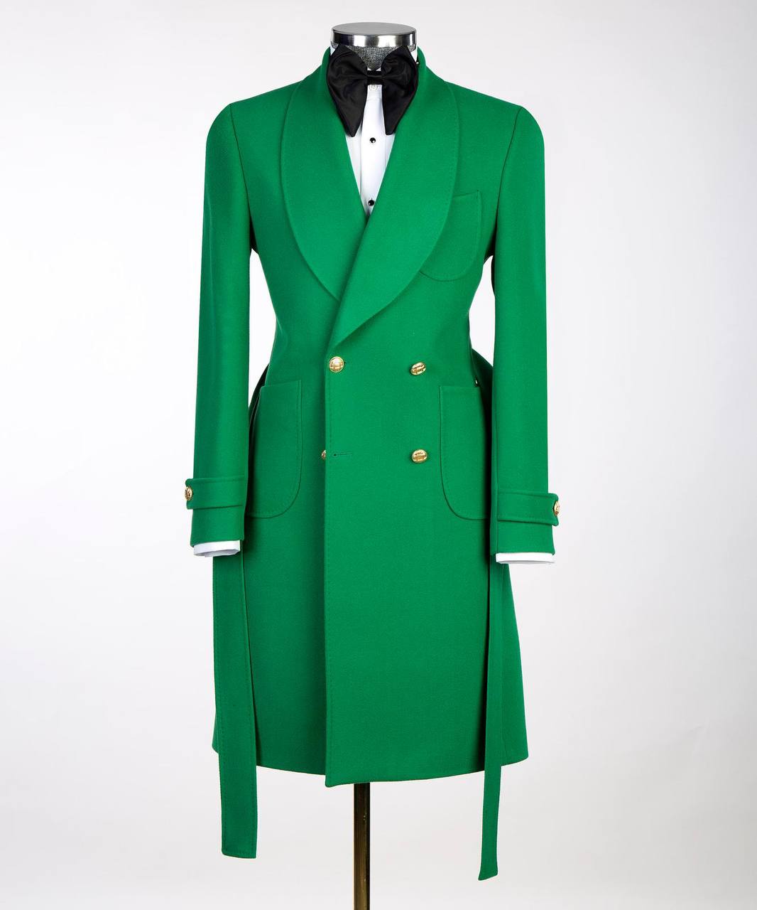 Emerald Green Double Breasted Coat - alternate angle