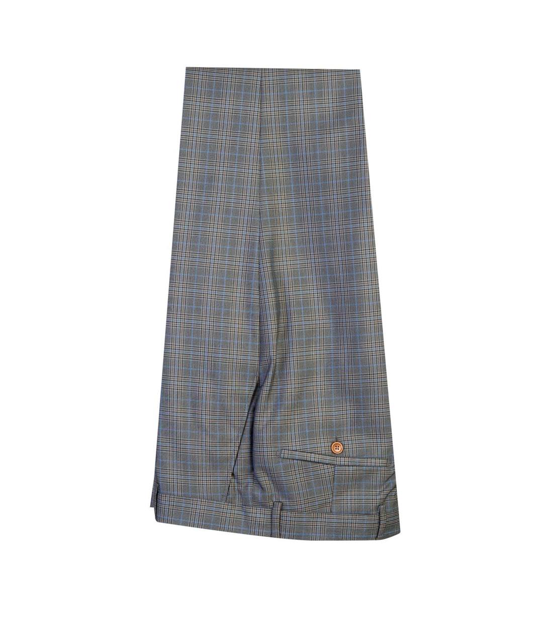 Grey & Blue Windowpane Double Breasted Suit