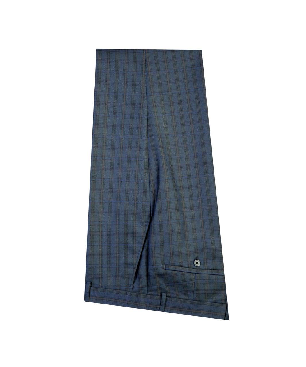 Forest Green & Navy Plaid Double Breasted Suit