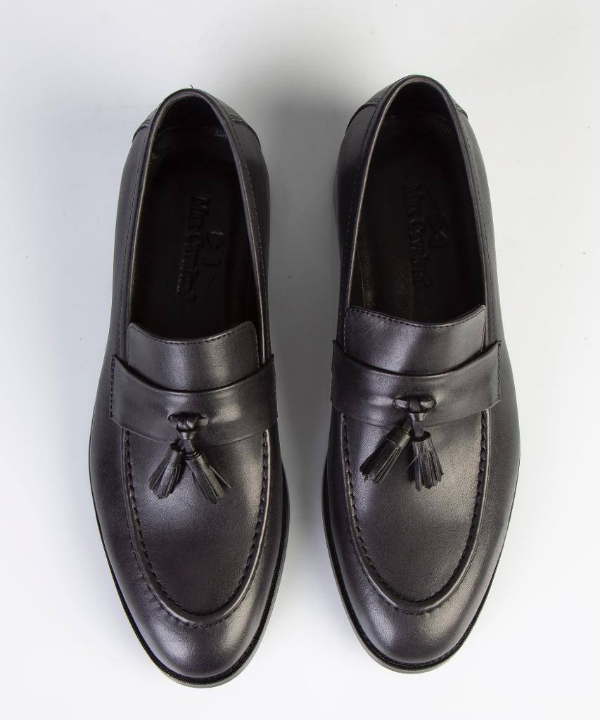 Classic Black Tassel Loafers – 100% Turkish Leather
