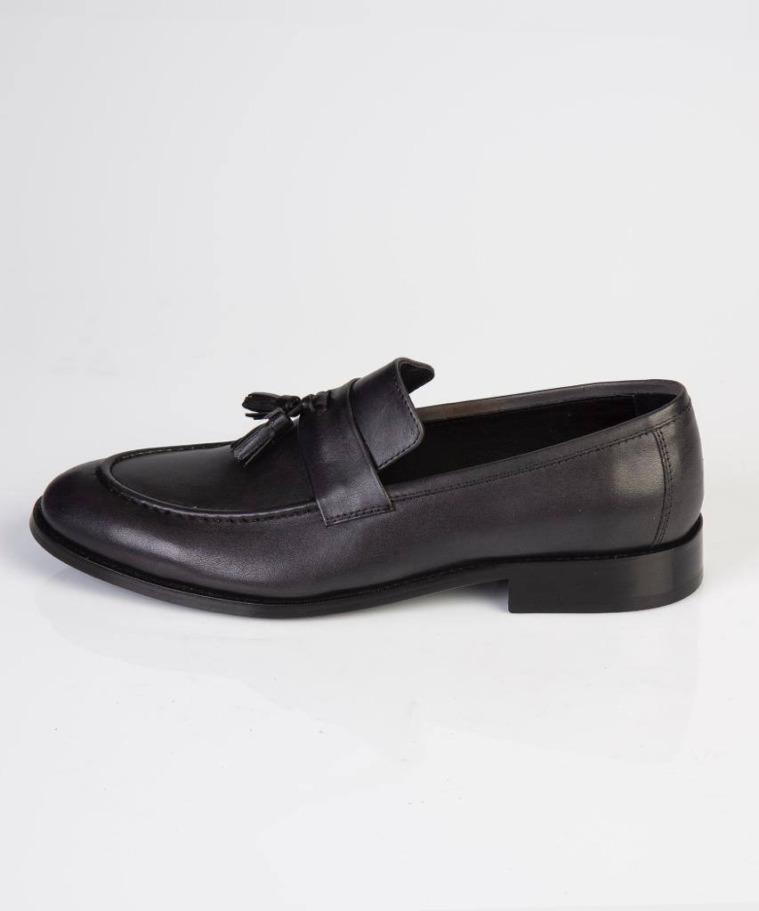 Classic Black Tassel Loafers – 100% Turkish Leather