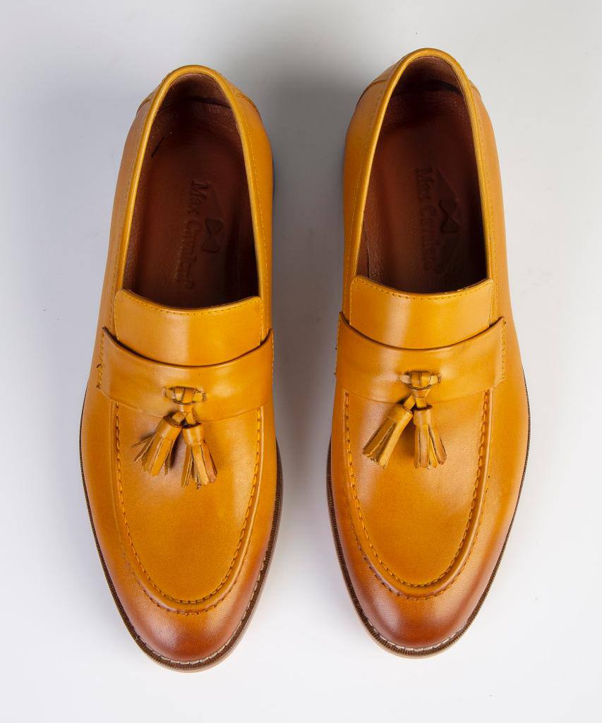 Honey Cognac Tassel Loafers – 100% Turkish Leather
