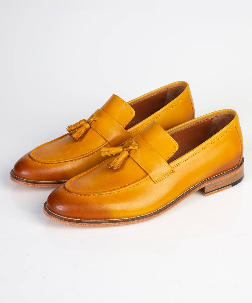 Honey Cognac Tassel Loafers – 100% Turkish Leather