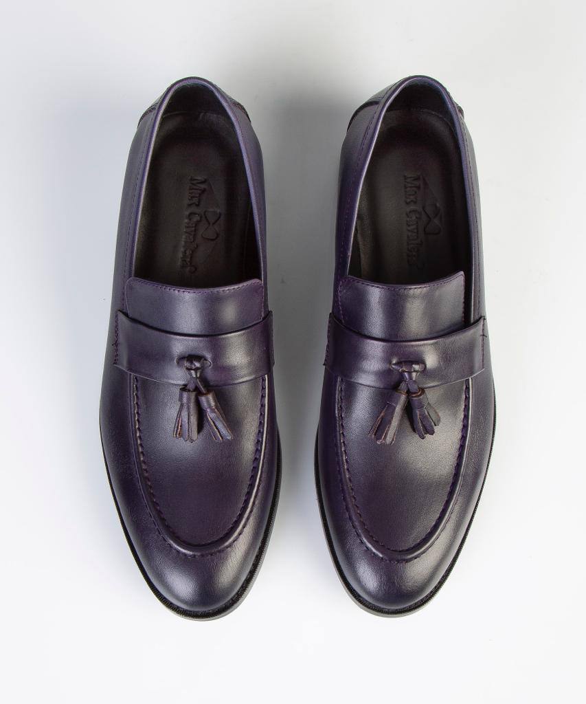 Imperial Plum Tassel Loafers – 100% Turkish Leather